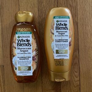 New, Garnier Whole Blends Moroccan Argan & Camellia Oils, Shampoo Conditioner